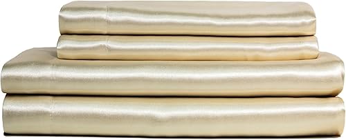 Miniatura 8 de Baltic Linen - 361129150 - Juego de sábanas de lujo de satén Queen Ivory 4 piezas