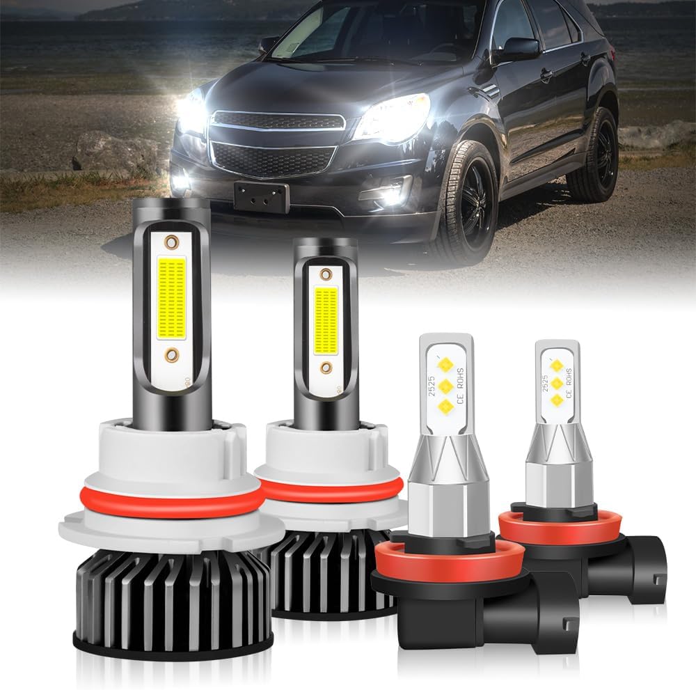 OOTBVVL Kit de bombillas LED para faros delanteros Chevrolet Equinox 2005-2009 haz altobajo 9007  luces antiniebla H11 kit de conversión de faros