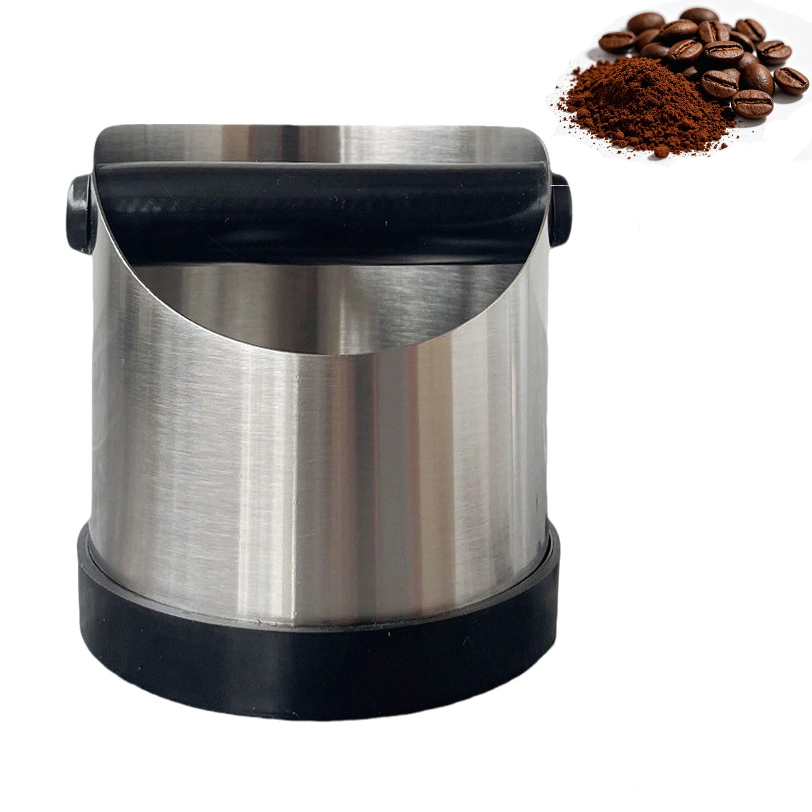 Coffee Grounds Knock Box, 700ml Stainless Steel Espresso Dump Bin with Removable Knock Bar, Non‑Slip Base Grind Waste Container for Home Cafe Barista
