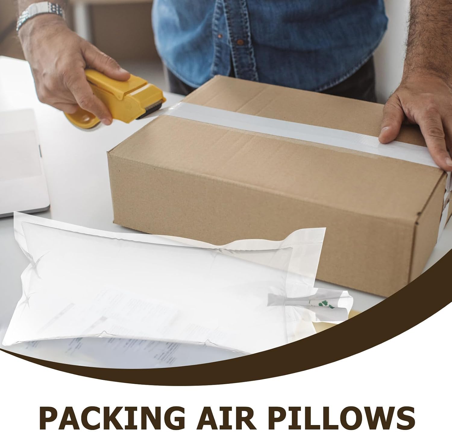 Inflatable Packaging Air Bags 50 Pack with Air Pump PE Film