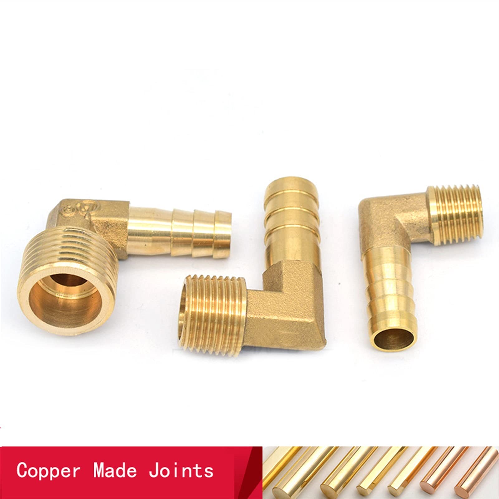 RACCORDI per Tubi Raccordi per Tubi Barbiere in Ottone, per Gomito del Tubo Flessibile BSP. Adattatore congiunto del connettore del Filo Maschio 6PCS.