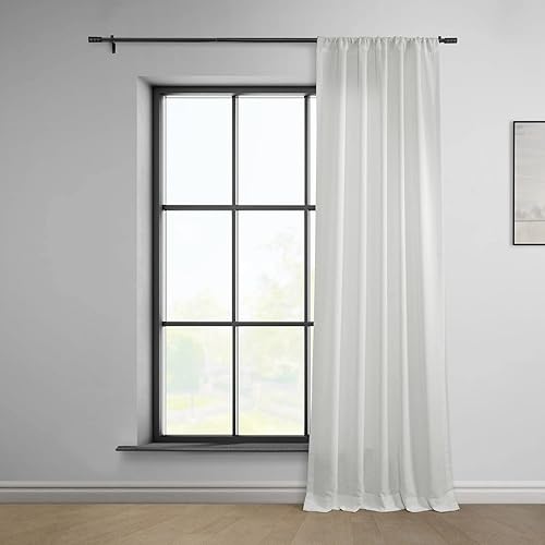 Miniatura 2 de HPD Half Price Drapes Cortinas clásicas de lino sintético semitransparentes para sala de estar (1 panel), filtrante de luz, 96 pulgadas de largo,