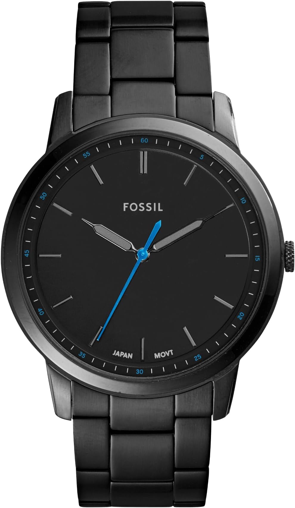 Watch for Men The Minimalist 3H, Quartz Movement, 44 mm Silver Stainless Steel Case with a Leather Strap, FS5439