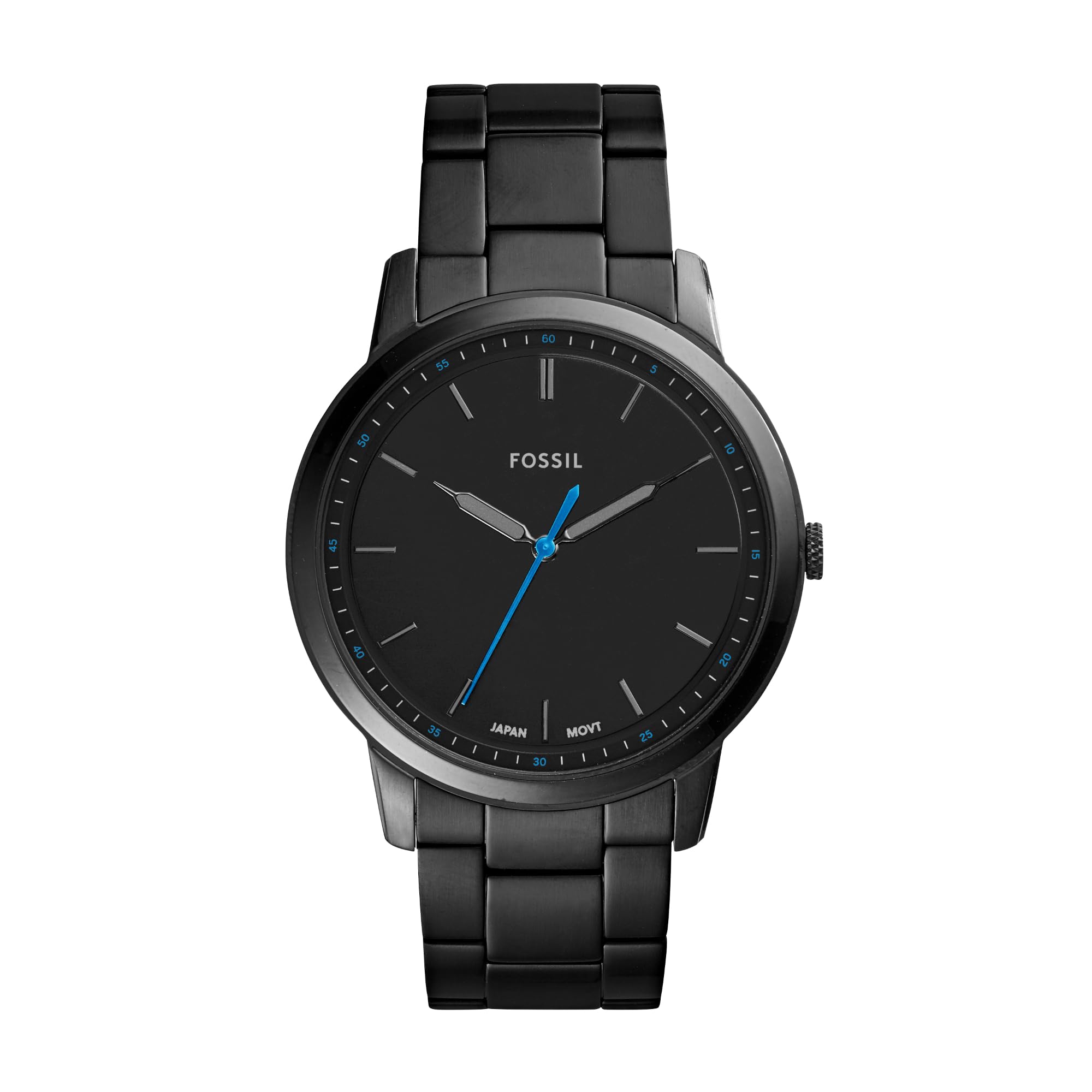 FossilMen's Minimalist Quartz Stainless Steel and Leather Three-Hand Watch