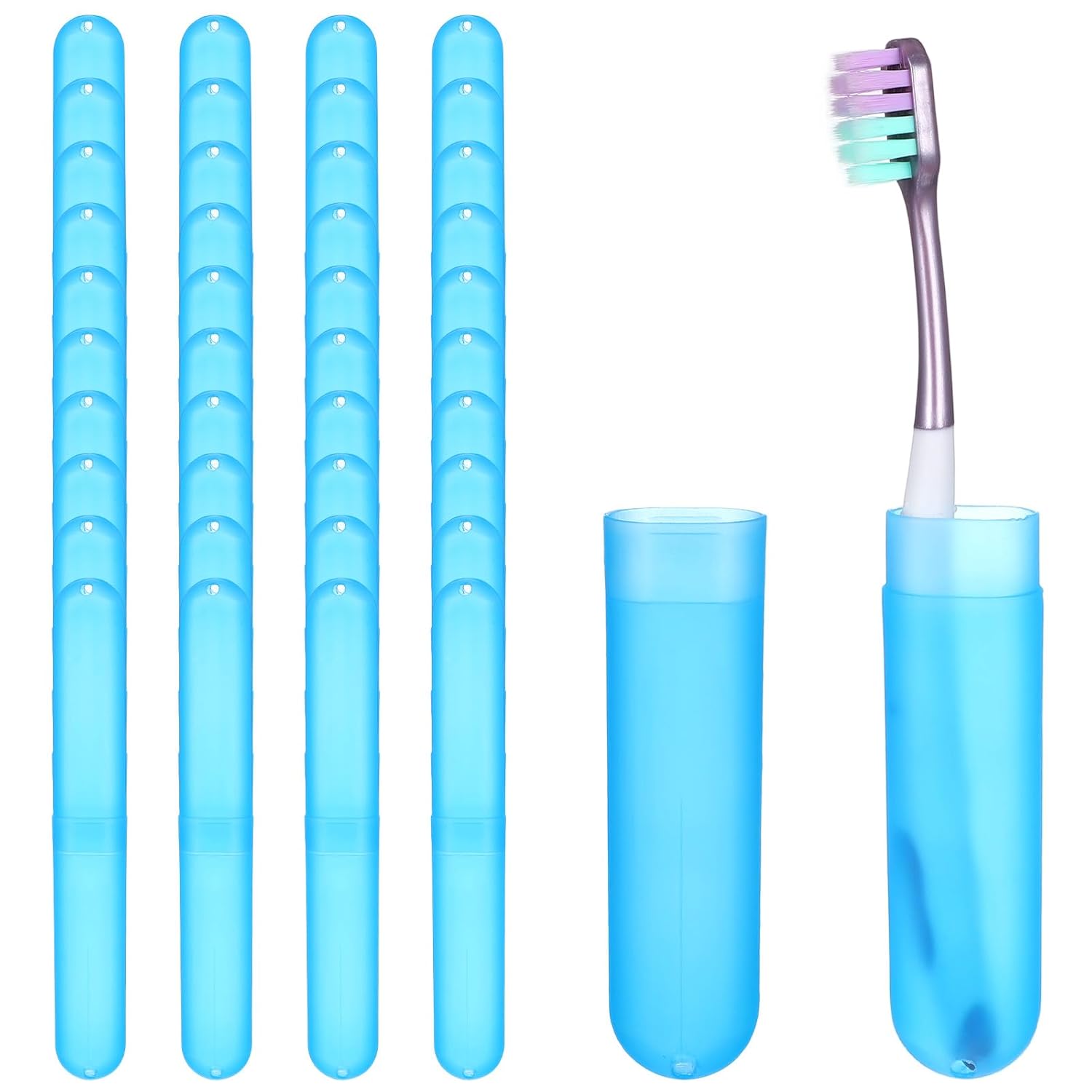 40 Pçs Estojo de Escova de Dentes para Viagem: Suporte Portátil e Respirável em Diversas Cores para Viagens, Escola e Camping