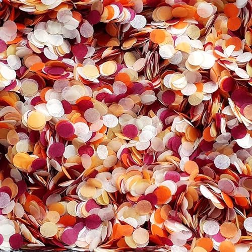 Fall Confetti Thanksgiving Decorations/Fall Birthday Party Decorations/Maroon Orange Confetti/Graduation Burgundy Orange Pumpkin Table Decor Weddings by Qian's Party - Image 3
