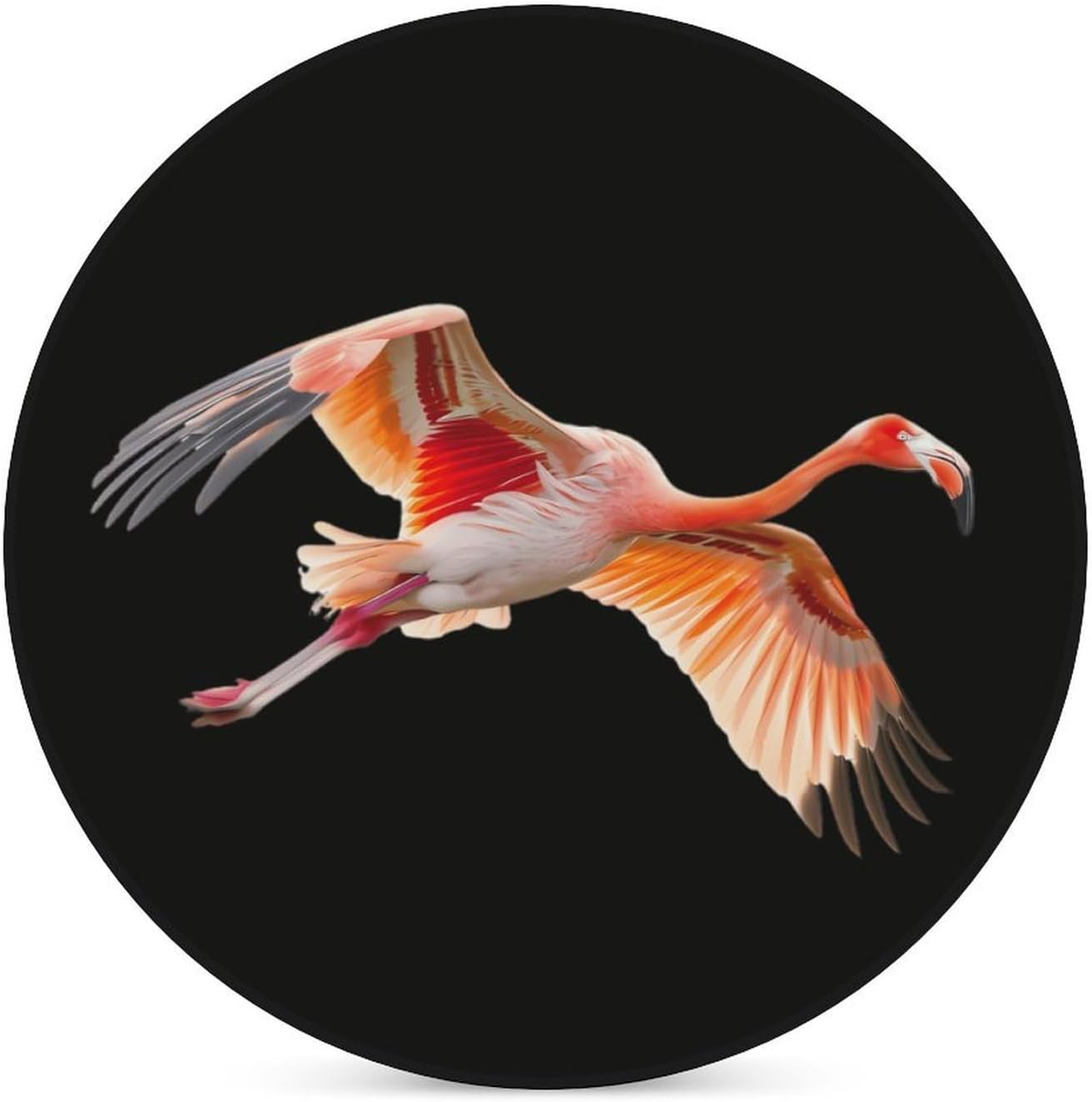 Flying Flamingo Funny Round Ceramic Coasters for Drink Absorbent Cup Holders Tabletop Protection