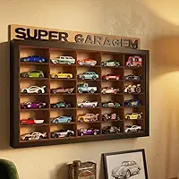 Expositor para Carrinhos Hot Wheels 1:64 Diecast (PRETO/SUPER GARAGEM)