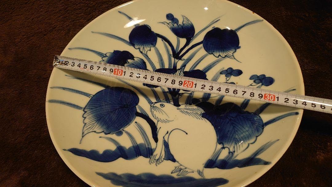 古伊万里うさぎ図大皿 伊万里染付うさぎ図大皿