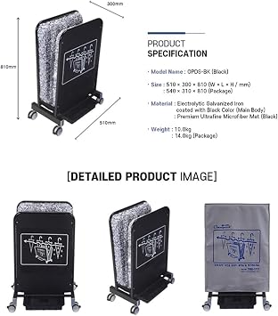 Eco-Friendly Wet Umbrella Dryer, Rainwater Remover Drying Machine, EGI Special Color Coating, 3-Liter Bucket, Caster Wheels, Non-Woven Fabric Cover Included (Black)