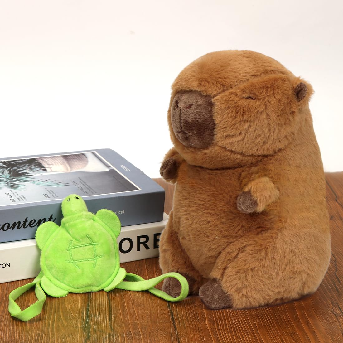 Capibara Peluche, 23 cm Peluche Capybara Bambola, Simpatico Capybara Plush, Pupazzo Kapibara Cute, Simpatico kapybara Plush, Capibara Peluche Giocattolo con Zaino di Tartaruga per Ragazzi Ragazze