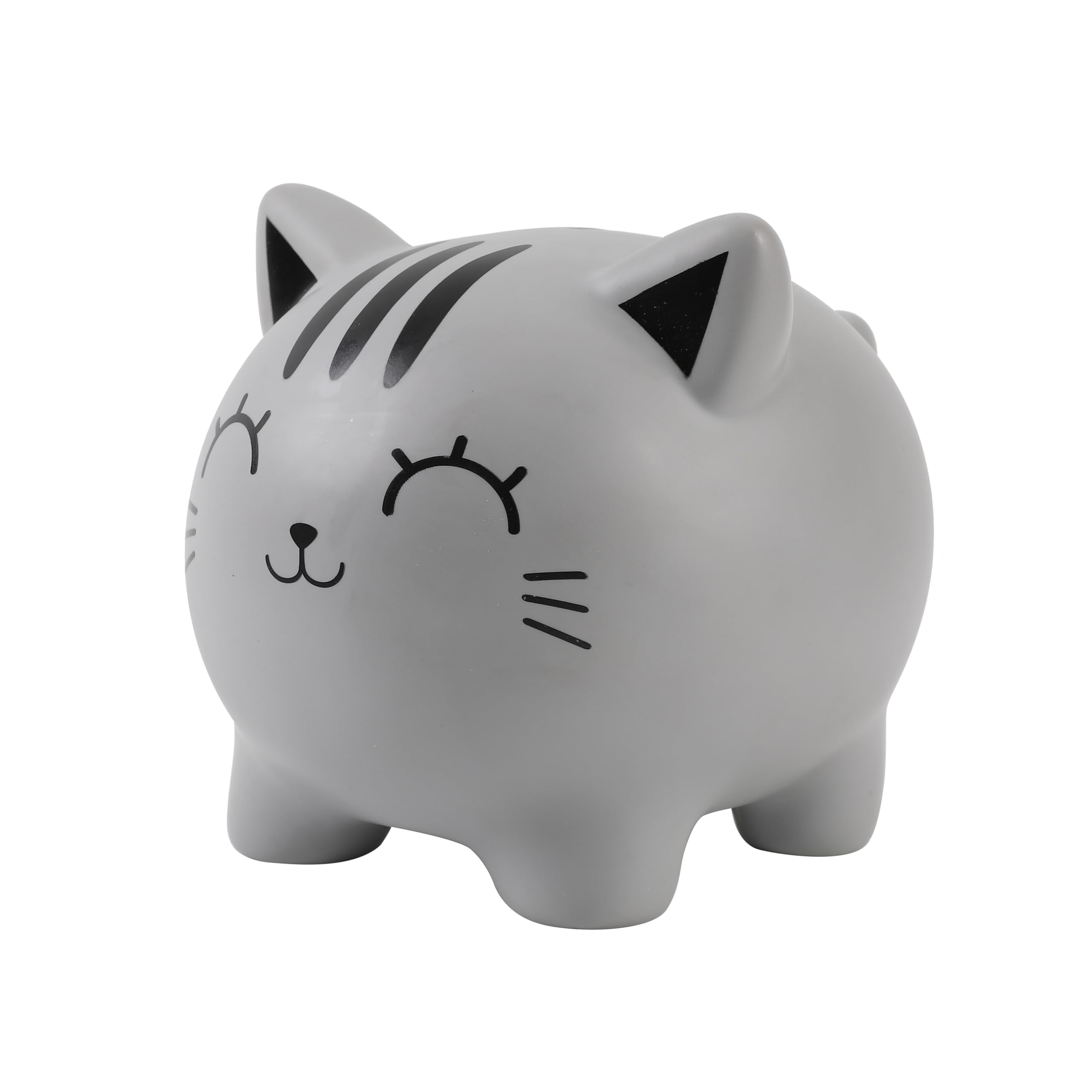 Tirelire drôle I-TOTAL chat gris en plastique pour décoration de table