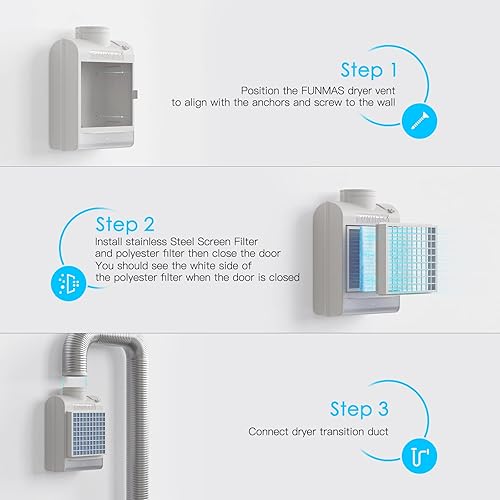 Miniatura 5 de Ventilación 3 en 1 para secadora interior + paquete de 10 filtros de repuesto FUNMAS