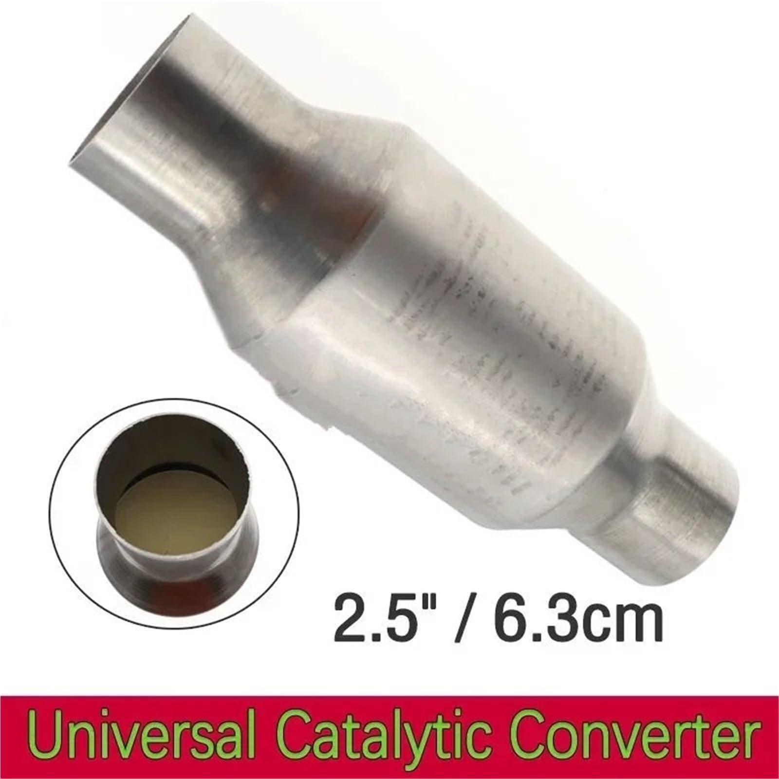 Katalizator filtr 2,5" Uniwersalny katalizator samochodowy, tłumik wydechowy, długość 11" 400 ceramiczny/200-komorowy, podłoże metalowe | 200 cell Metallic