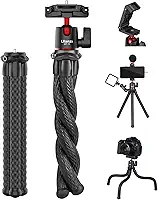ULANZI Tripé para câmera, mini suporte flexível com suporte de telefone oculto com suporte para sapata fria, parafuso de 1/4 polegada para braço mágico, universal para câmeras iPhone
