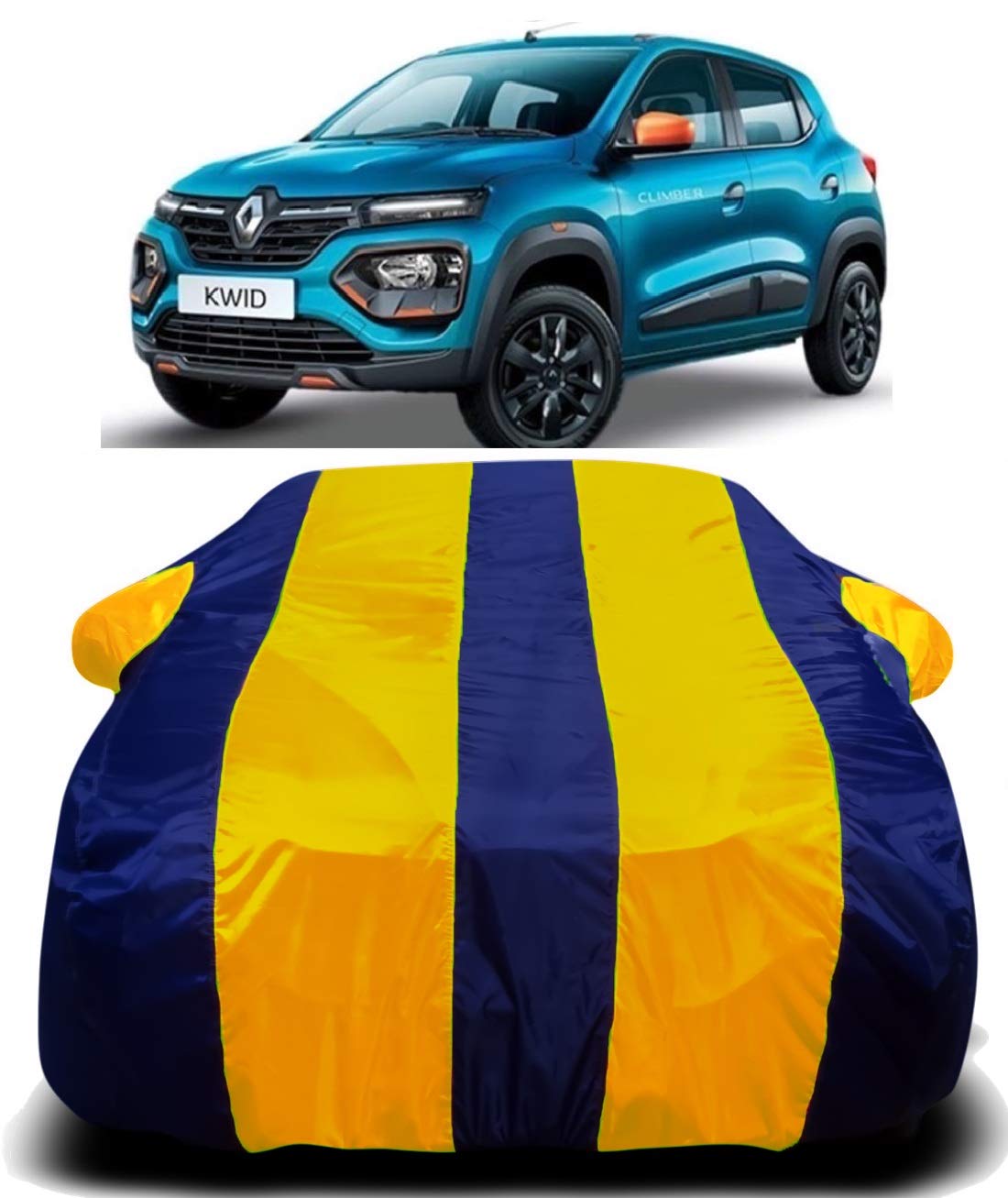 AXLOZ 190T Imported Fabric Car Cover for Renault Kwid with Ultra