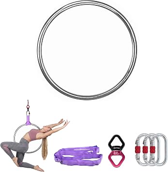 PRIOR FITNESS Mini Aerial Lyra Hoop,SGS Certified Small 19in Aerial Hoop