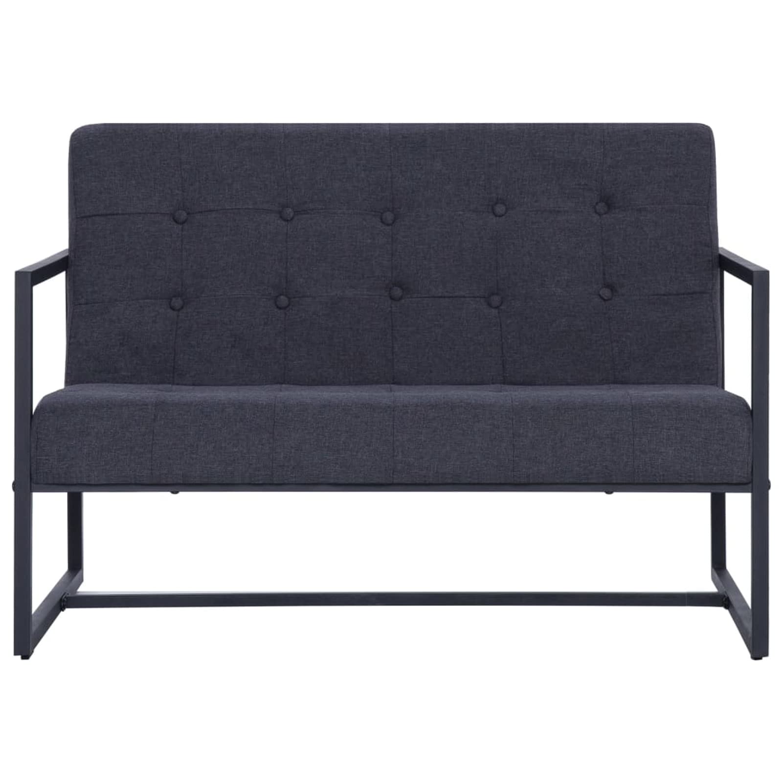 LAPOOH 2-Sitzer-Sofa mit Armlehnen, Couch für Wohnzimmer, für Wohnungen, Loungesofa, Sofas & Couches, Relaxsofa, Dunkelgrau Stahl und Stoff