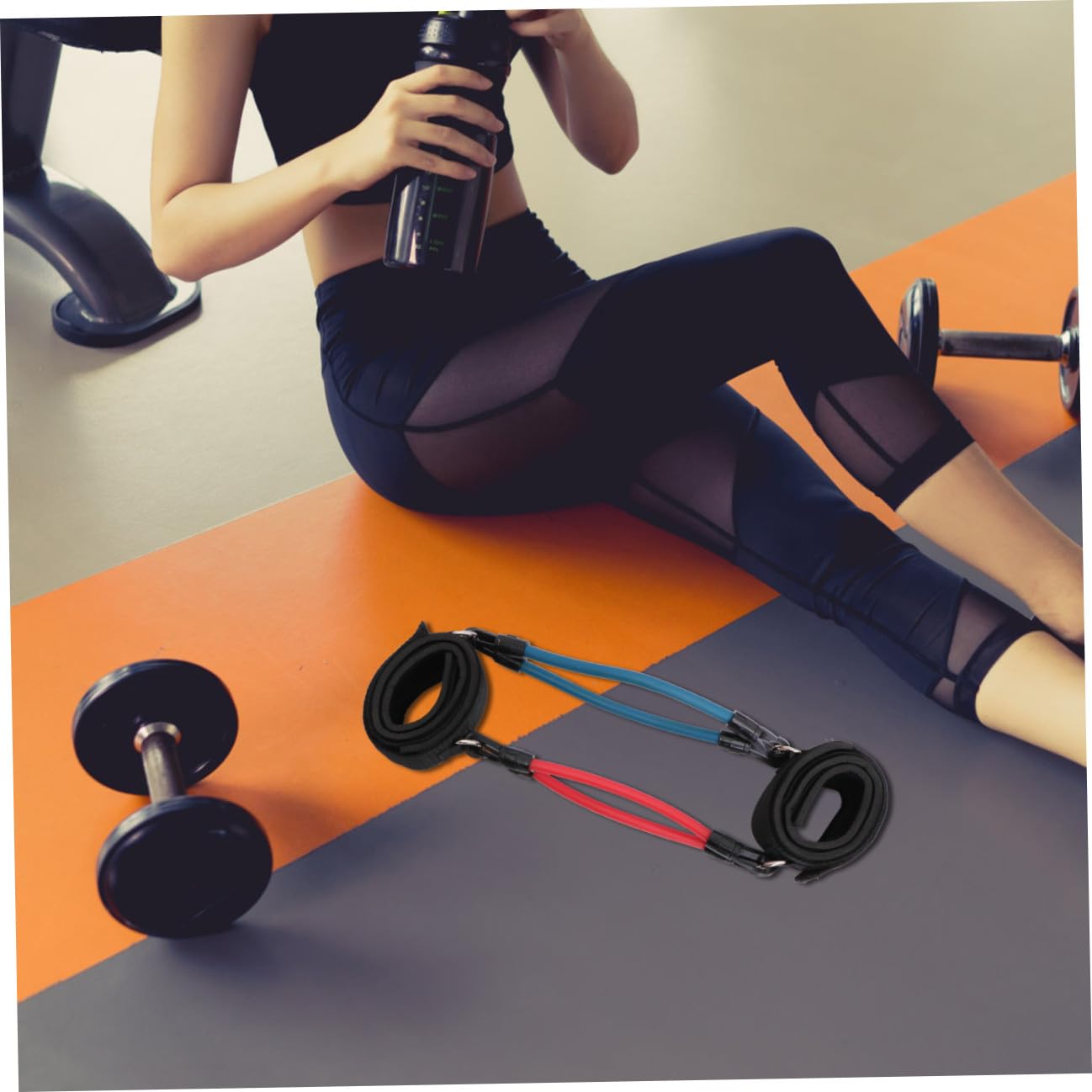 BESPORTBLE Set di 4 Fasce di Resistenza in Lattice per Gambe E Cosce da 10 Libbre E 15 Libbre Attrezzatura per Esercizi per Donne Pilates Fisioterapia
