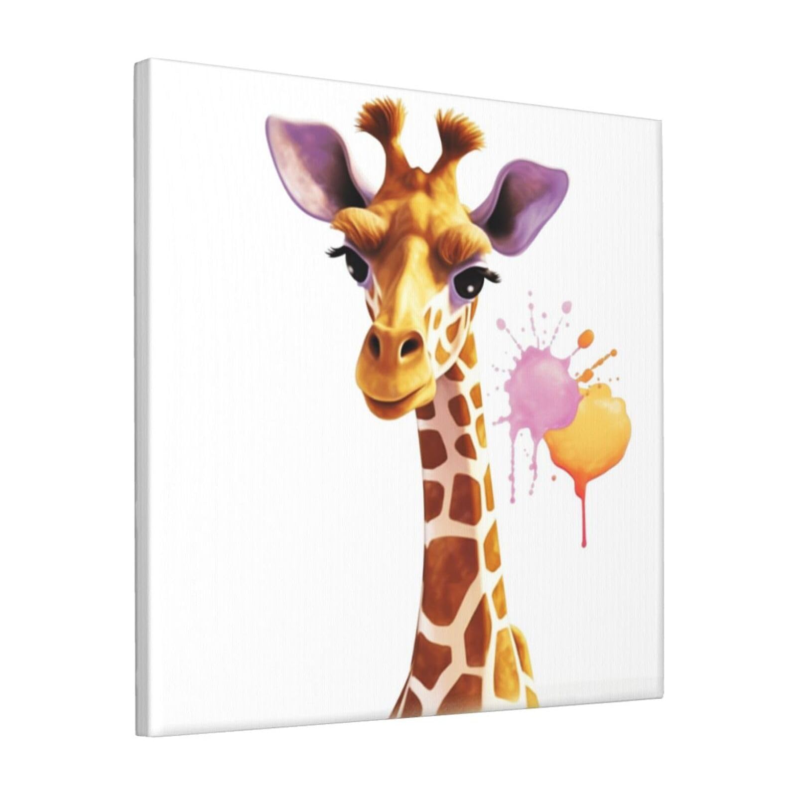FodPand Giraffe Canvas Wall Art for Living Room Wall Decor 12"x12" Modern Artwork Painting Pictures Hanging Canvas Prints Aesthetic Wall Art for Bedroom Bathroom Office Wallart Decor