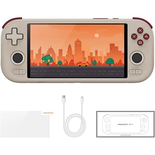 MANGMI AIR X Handheld Game Console, FHD 5.5'' IPS Screen, Android 14 System 4GB+64GB, Retro Handheld Game Console, Snapdragon 662 Processor, 5000mAh Battery Lasting 8 Hours, Multiple Modes (Retro)