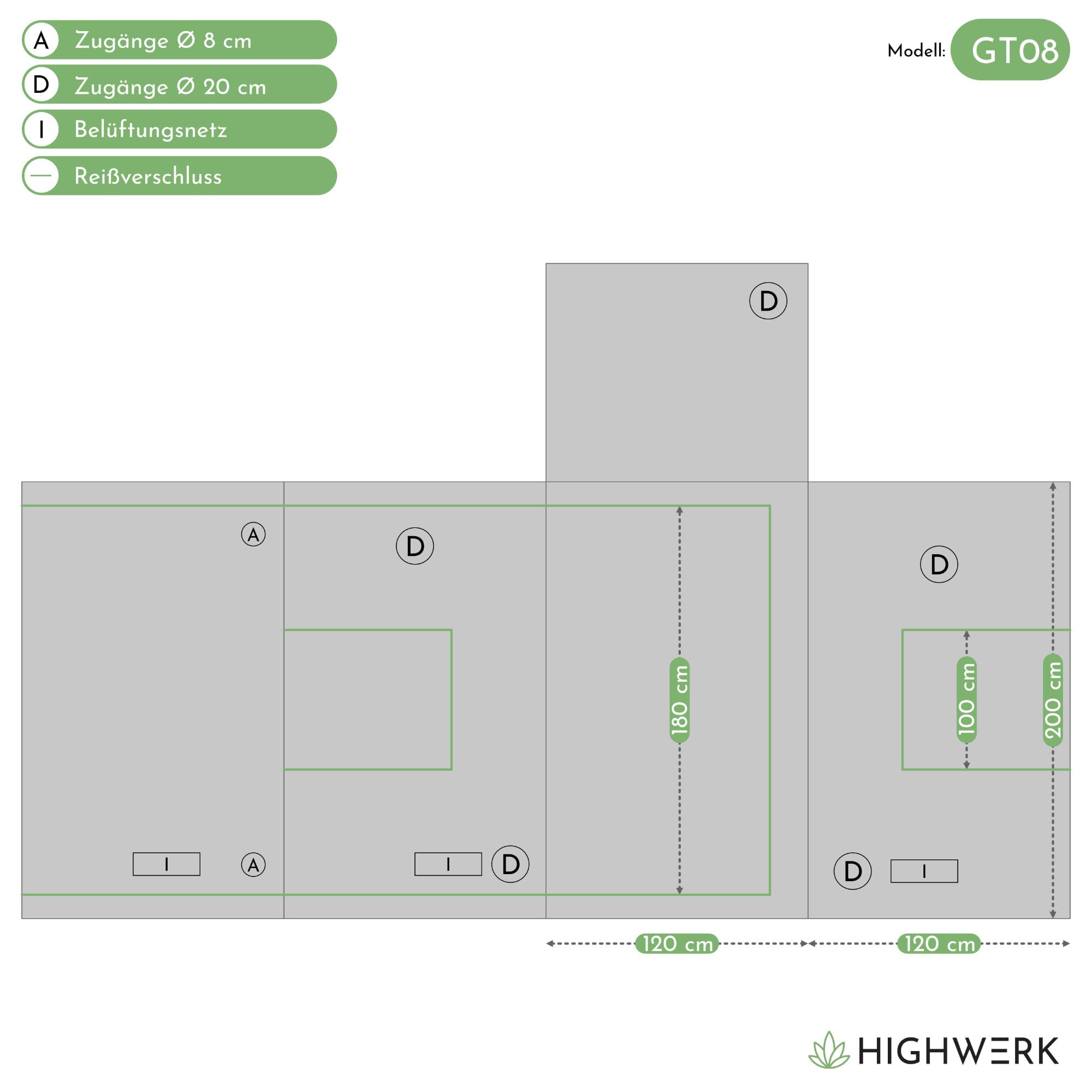 Tente de Culture 120 x 120 x 200 cm | Culture Maison « MyHomeGrow », Grise | Tente de Culture d'intérieur pour la Culture de Plantes | Boîte de Culture, Armoire de Culture