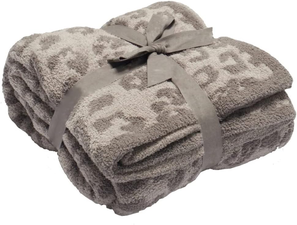 Fennco Styles Ultra-Soft Knit Throw Blanket 50" W x 60" L - Grey Textured Woven Blanket for Indoor Outdoor Use, Couch, Bedroom, Living Room, Office Décor