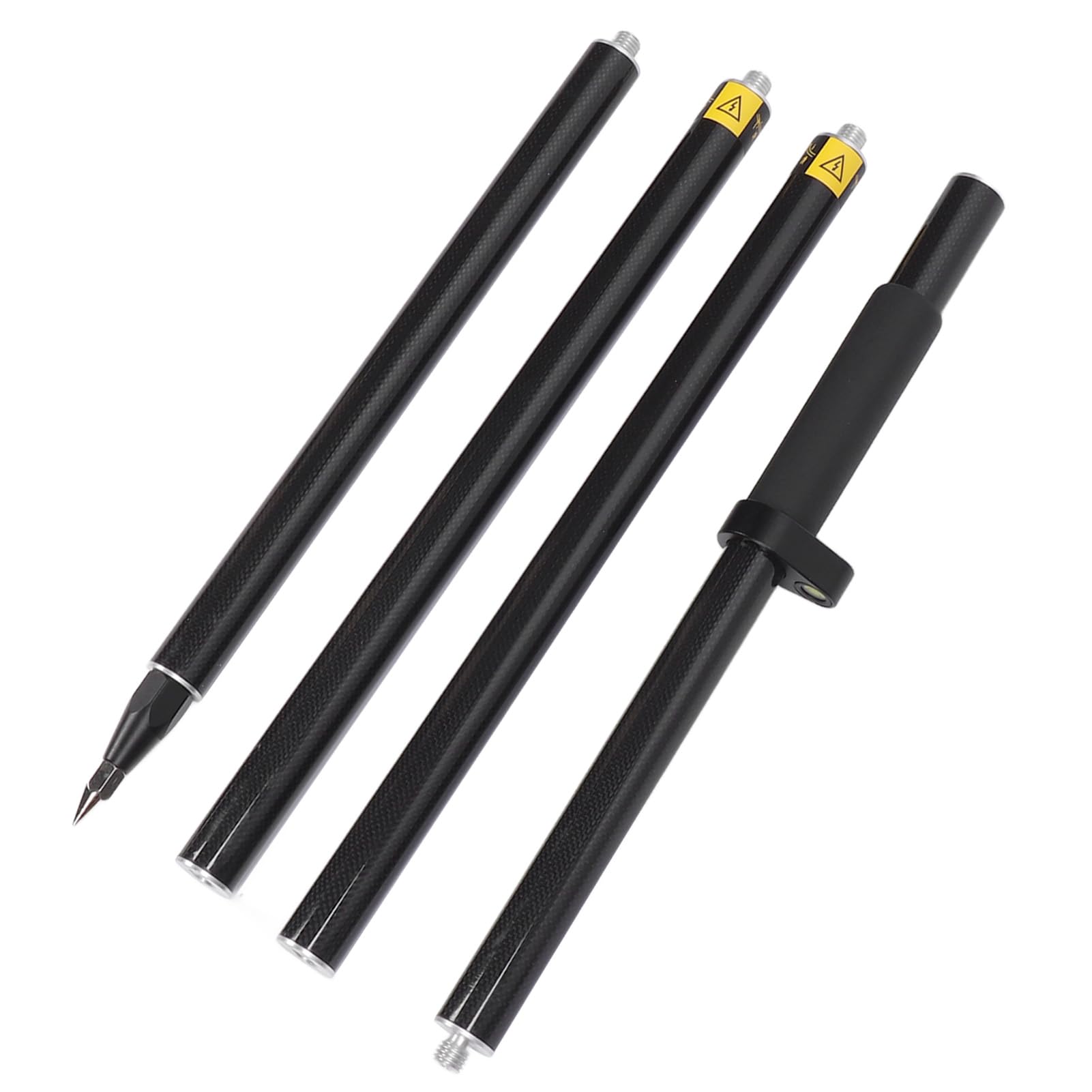 Akozon Poste Topográfico Desmontable de 2 Metros y 4 Secciones, Poste de Prisma Topográfico de Fibra de Carbono RTK GPS, con Burbuja de Nivel, Constante de 0 Mm, Adecuado para