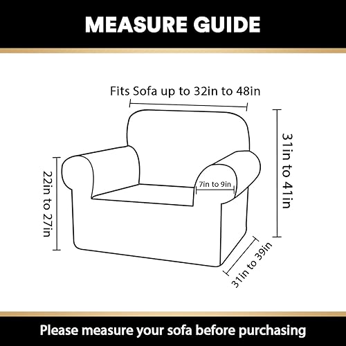 Miniatura 6 de PrinceDeco Fundas elásticas para sillón de sala de estar, fundas protectoras para perros, mascotas y niños, patrón de cuadros de jacquard flexible,