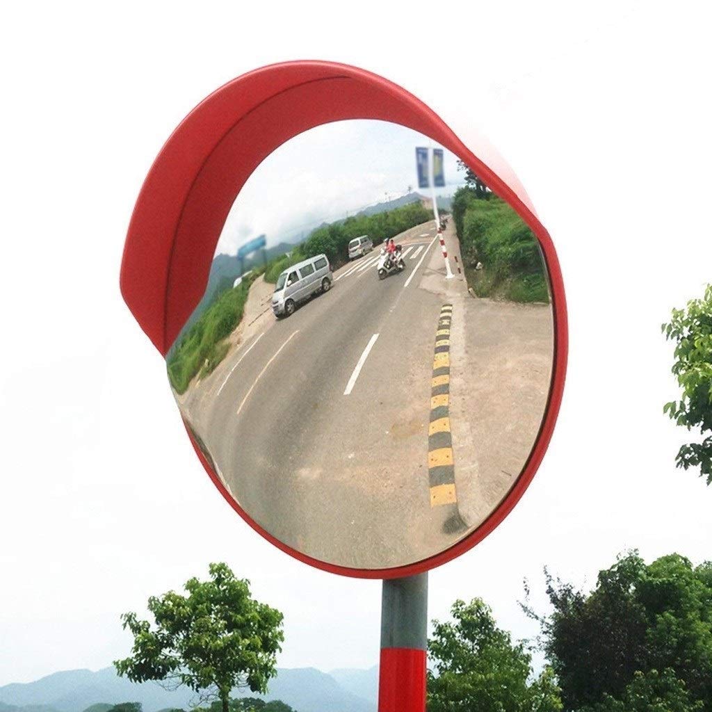 SBTXHJWCGLD Espejo Circular de Seguridad de fábrica, Bola de Espejo roja Espejo de plástico Plástico Rojo Diámetro: 30-100 CM (Tamaño: 100 CM)
