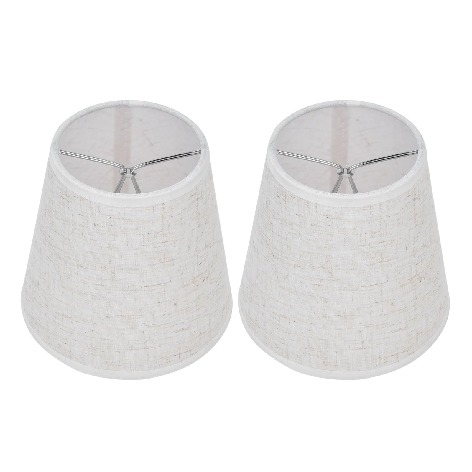 HKYBCF Lamp Shade 2Pcs Table Lamp Shade Cover Fabric Clip On Lampshade for E14 Screw Candlestick Chandelier for Bedrooms Halls Studies Hotels for Bedroom(White)