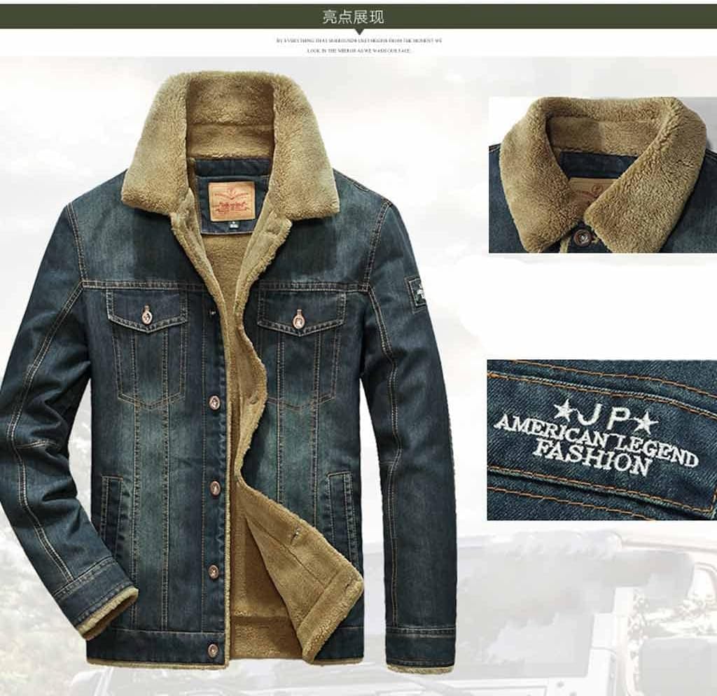 Men's Denim Jacket, Men's Windbreaker Jacket, Multi-Pocket Men's Jacket, Plus Size Denim Jacket(X-Large Code)