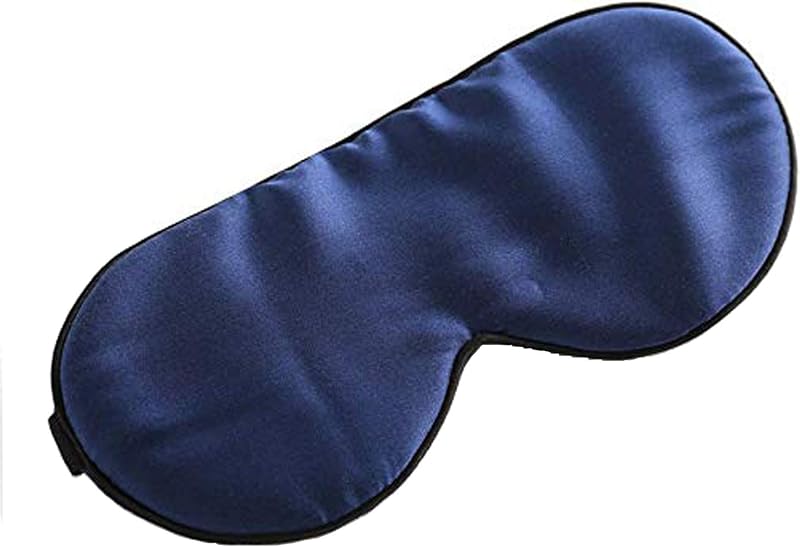 Silk Sleep Mask, Blackout Eye Mask for Sleeping with Adjustable Strap | Light-blocking Blindfold for Men & Women Pressure-Free, Soft Eye Cover Eyeshade for Side Sleeper, for Travel Naps (Blue)