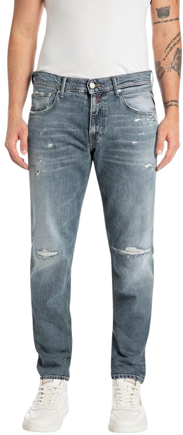 Replay Herren Jeans Willbi Regular-Fit Original, Blau (Medium Blue 009), 28W / 34L