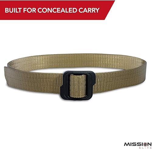 Miniatura 2 de MISSION ELITE Tactical Belt, 1.5-inch Nylon Gun Belts for Men, 2-Ply EDC Belt with Adjustable Plastic Buckle
