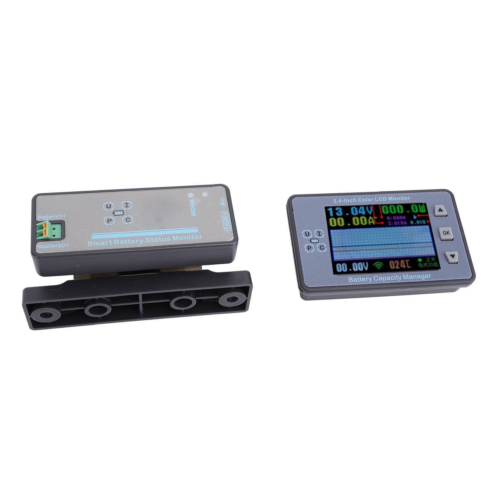 Yosoo Health Gear Batteriemonitor, ABS-Acryl-Batteriespannungs-Strommesser 120 V 500 A mit 2,4-Zoll-LCD-Bluetooth-App-Anzeigealarmen für die Batterieüberwachung von Wohnmobil-Solar-Marine-Golfwagen