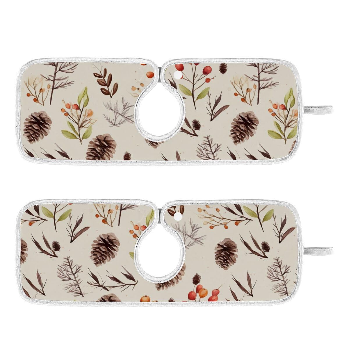 FULUHUAPIN 2 Pack Seamless Kitchen Faucet Splash Catcher Absorbent Mat, Polyester Sponges Machine Washable Quick Dry Drying Mat, Sink Accessories 23'' x 5'' 20323992