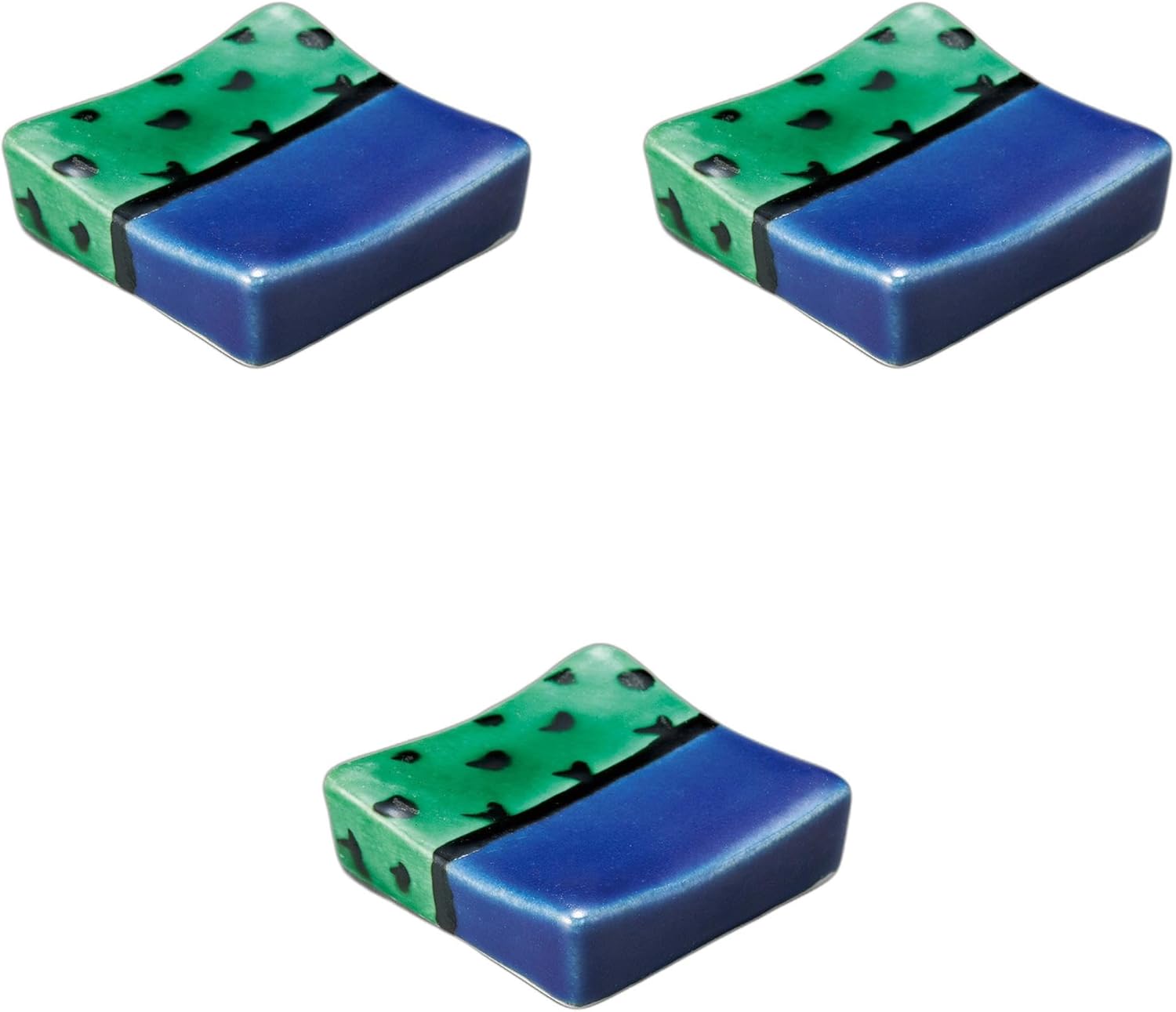 (Setomonohonpo) Set of 3 Square Toes Chopsticks Rest, 1.5 x 1.5 inches (3.7 x 3.7 cm)