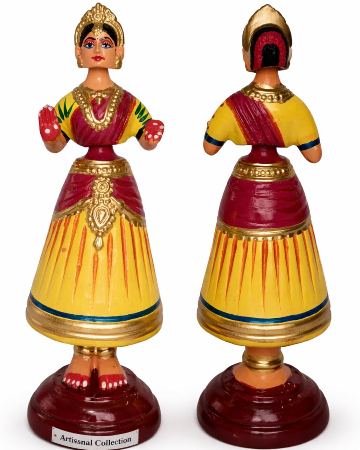 12 Inch Kondapalli Toys for Home Decor - Kondapalli Bommalu - Thanjavur Dolls - Paper Mache Dancing Doll-image-38