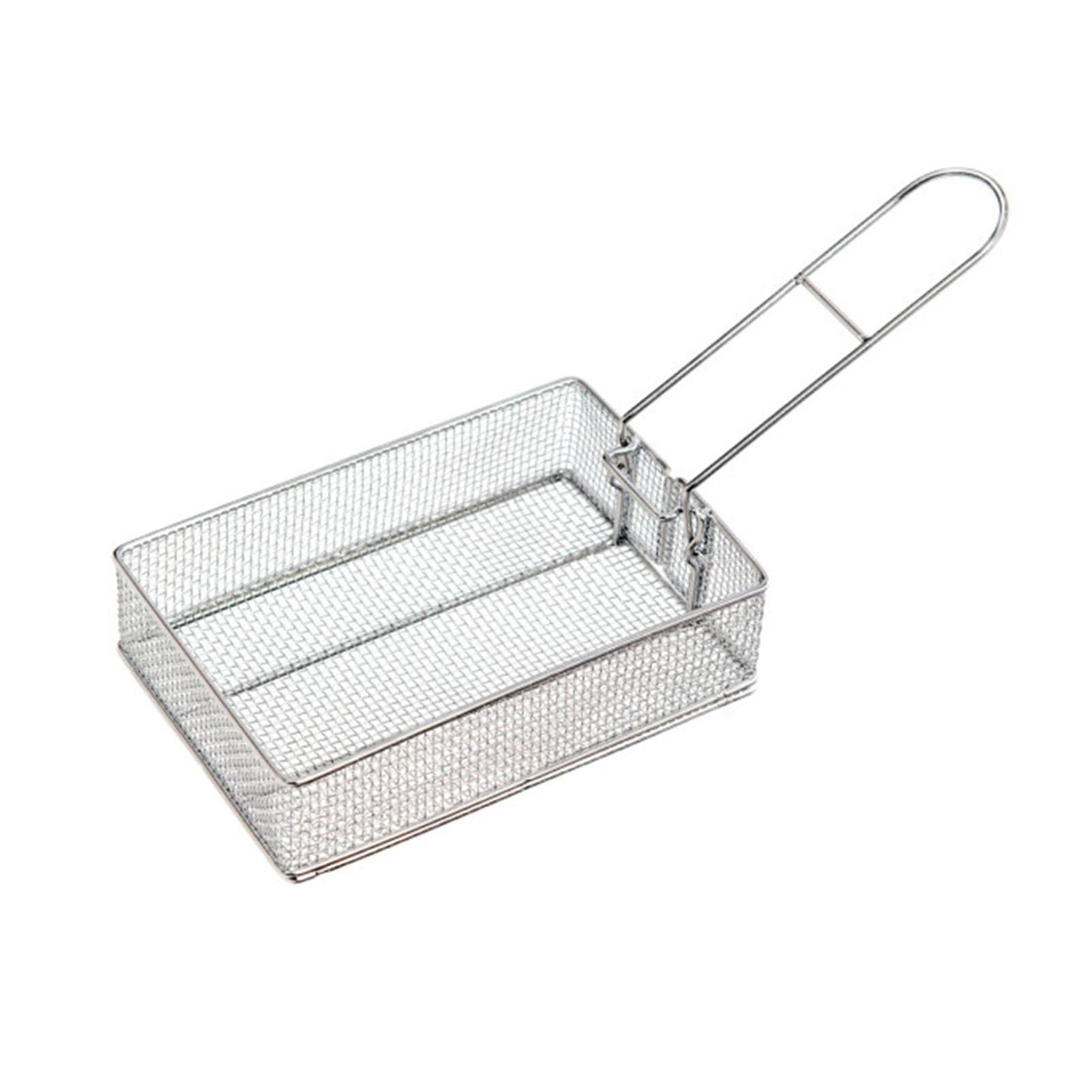 Panier à frites en acier inoxydable pliable 17.5 cm pour cuisson et camping