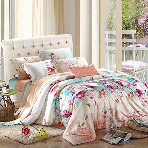Home Feeling Tencel bedding series Flower dance 40S Quilt cover & Flat sheet & Pillowcase
