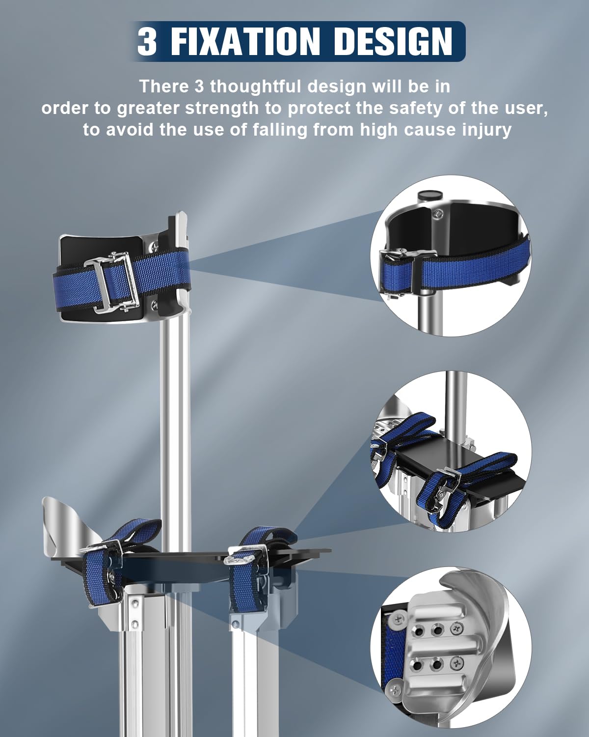 FAHKNS Drywall Stilts, 24"-40" Stilts for Adults Adjustable Aluminum Stilt for Sheetrock Drop Ceiling Painting Painter or Cleaning