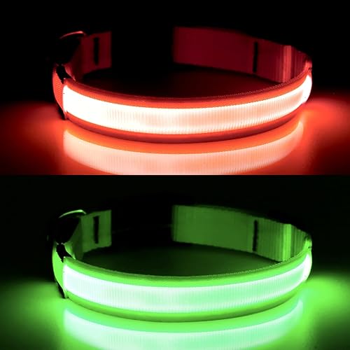 Miniatura 2 de YFbrite Collar de perro ultraligero con LED recargable por USB, collar de perro con luz ajustable, collar de perro impermeable, collar de perro