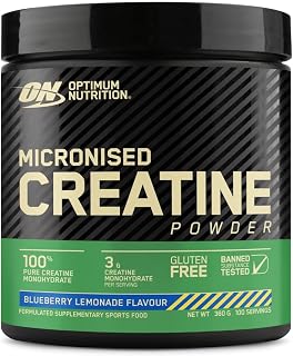 OPTIMUM NUTRITION Flavoured Micronised Creatine Powder, Blueberry Lemonade, 360g, 100% Pure Creatine Monohydrate, 60 Serves