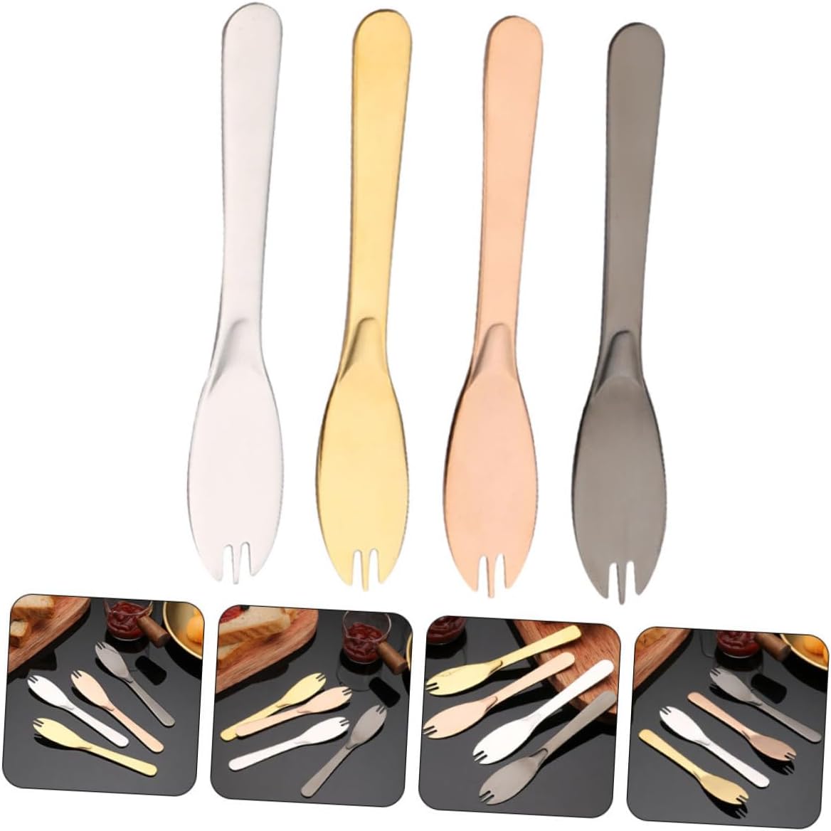 SOLUSTRE 4pcs Stainless Steel Butter Spreader Set Convenient Cheese Spatula for Jam and Butter Kitchen Utensils for Daily Use