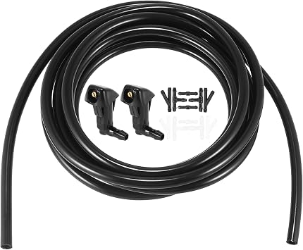 ACROPIX Front Windshield Washer Hose Kit Fit for Honda Accord with 3 Meter Washer Fluid Hose 12 Pcs Hose Connectors - Pack of 15 Black