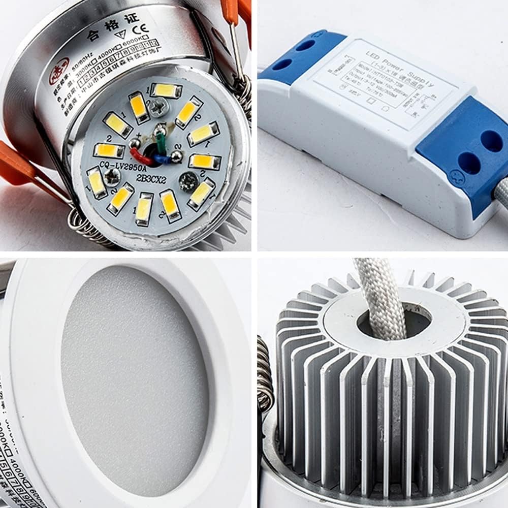Recessed Ceiling Downlights White, Spotlights, Led Accent Light Lighting Fixture, Simple Indoor Decoration Spots Lights for Living Room, Office, Corridor Picture Lamp/10W/Warm