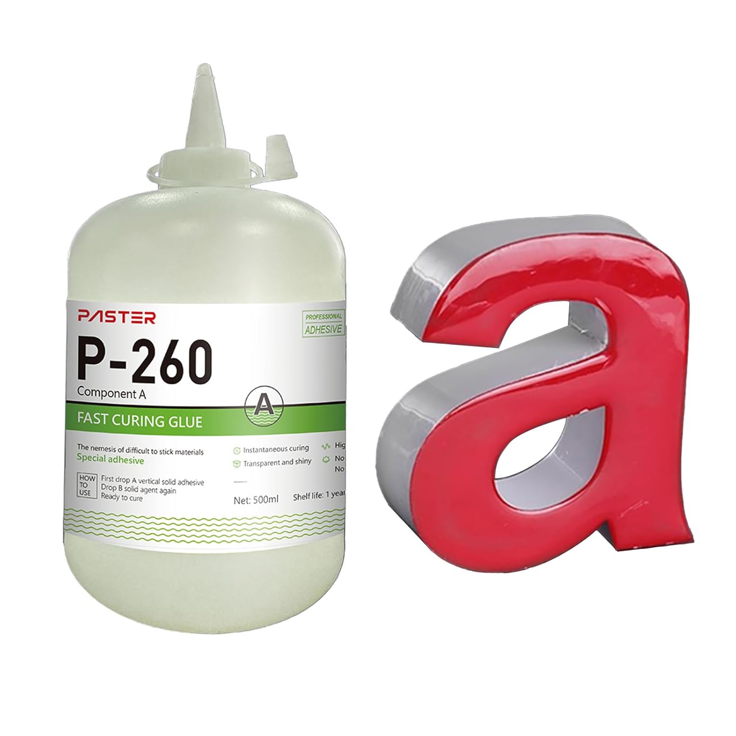 US Stock 10pcs/Pack AB Fast Curing Glue Cyanoacrylate Adhesives Professional Metal to Metal AB Super Glue Adhesive for Channel Letter, Sign Characters Field, Plastics, Rubbers, Wood, Metals (Glue A)