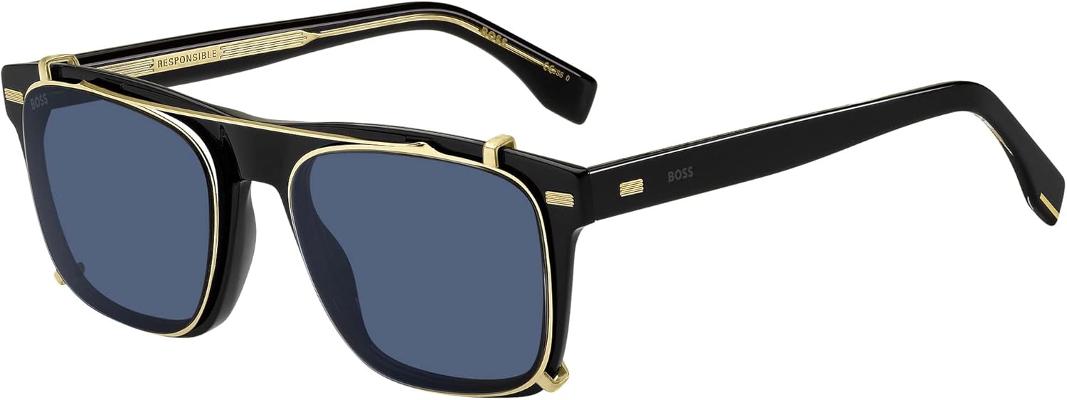 Hugo Boss BOSS 1445/CS Black Blue Clip-On 52/20/145 men Sunglasses