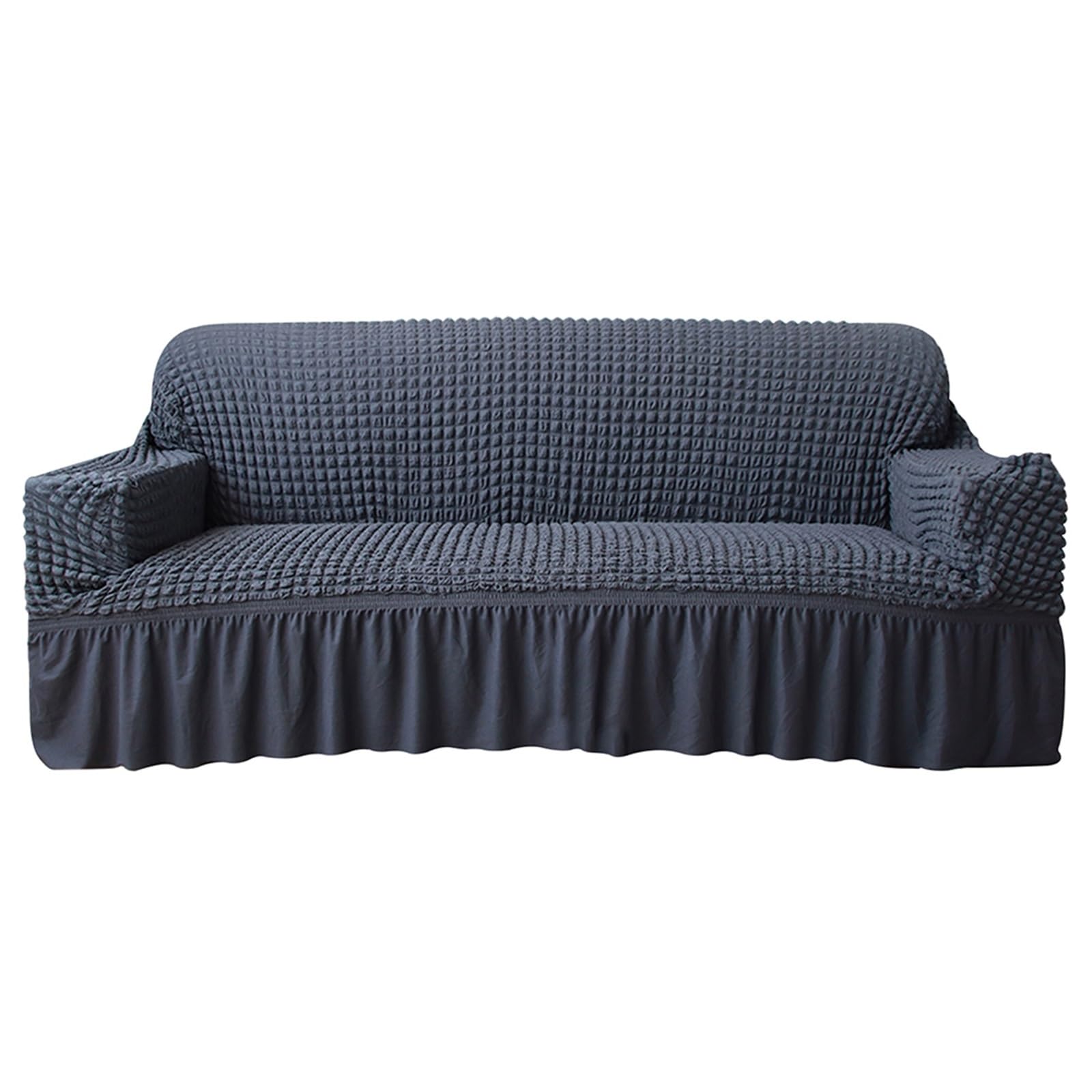 SUBLXPoten Sofa Cover with Skirt Sofa Slipcover with Skirt Universal Armchair Easy Fit Living Room Couch Cover Washable Furniture Protector(Deep Grey,2 Seater(145-185cm))